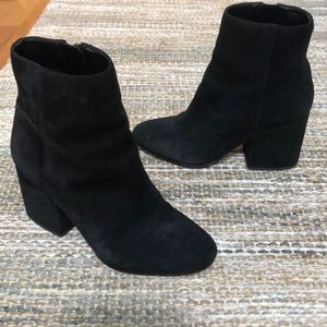 Sam Edelman Black suede block heel ankle boots 5.5
